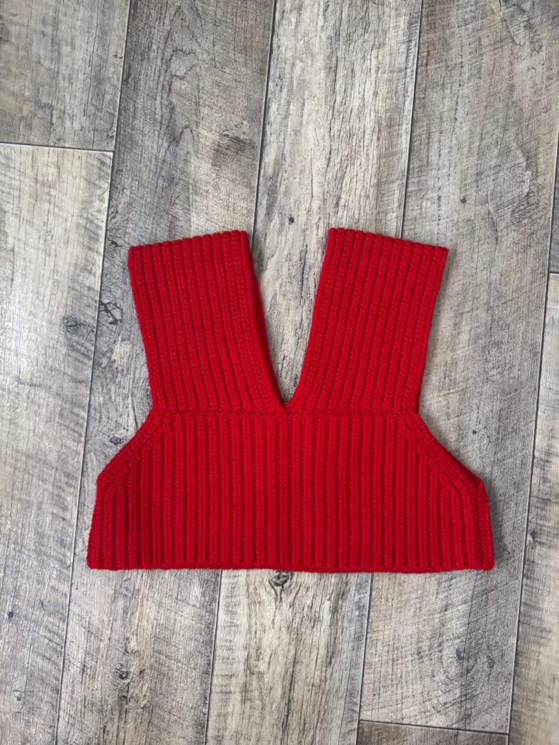 HYKE ニットベスト ビスチェ 赤 レディース