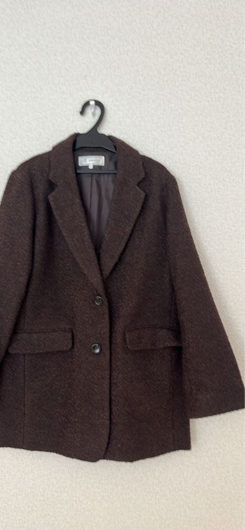 ROPE PICNIC ダークブラウン ネップツイードテーラードジャコット