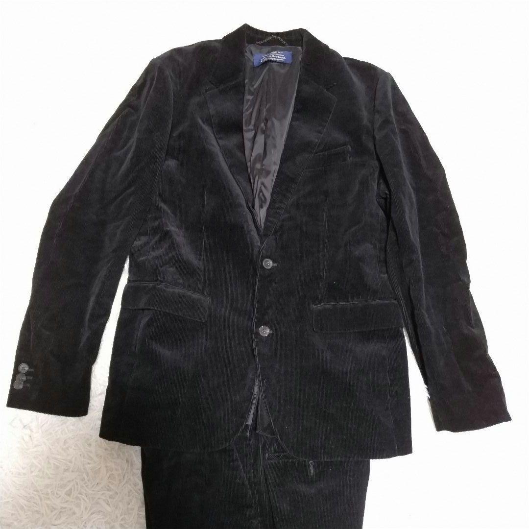 ナノユニバース　ダメリーノ　コーデュロイ　セットアップ　ブラック　L