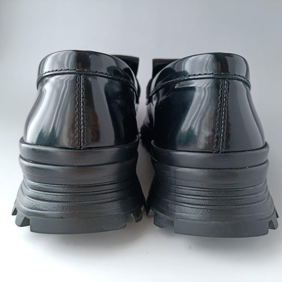 【美品】トッズ　ローファー フリンジ　厚底　TOD'S イタリア製　ブラック