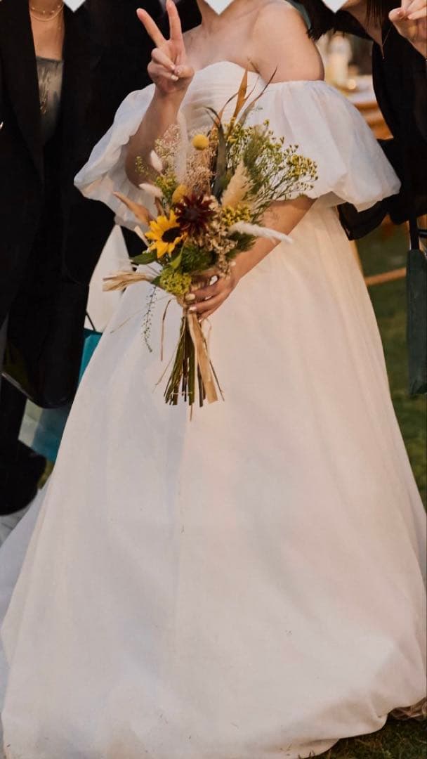 【egm】ドレスプロダクション オーガンジーサテンパフスリーブ（W260）