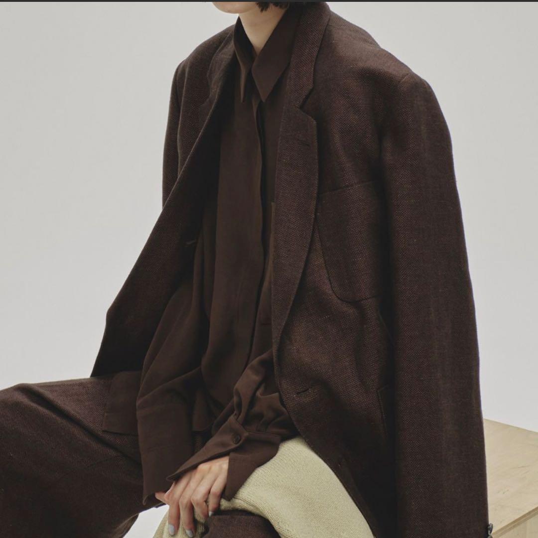 todayfulボーイフレンドリネンジャケット(ブラウン38).美品