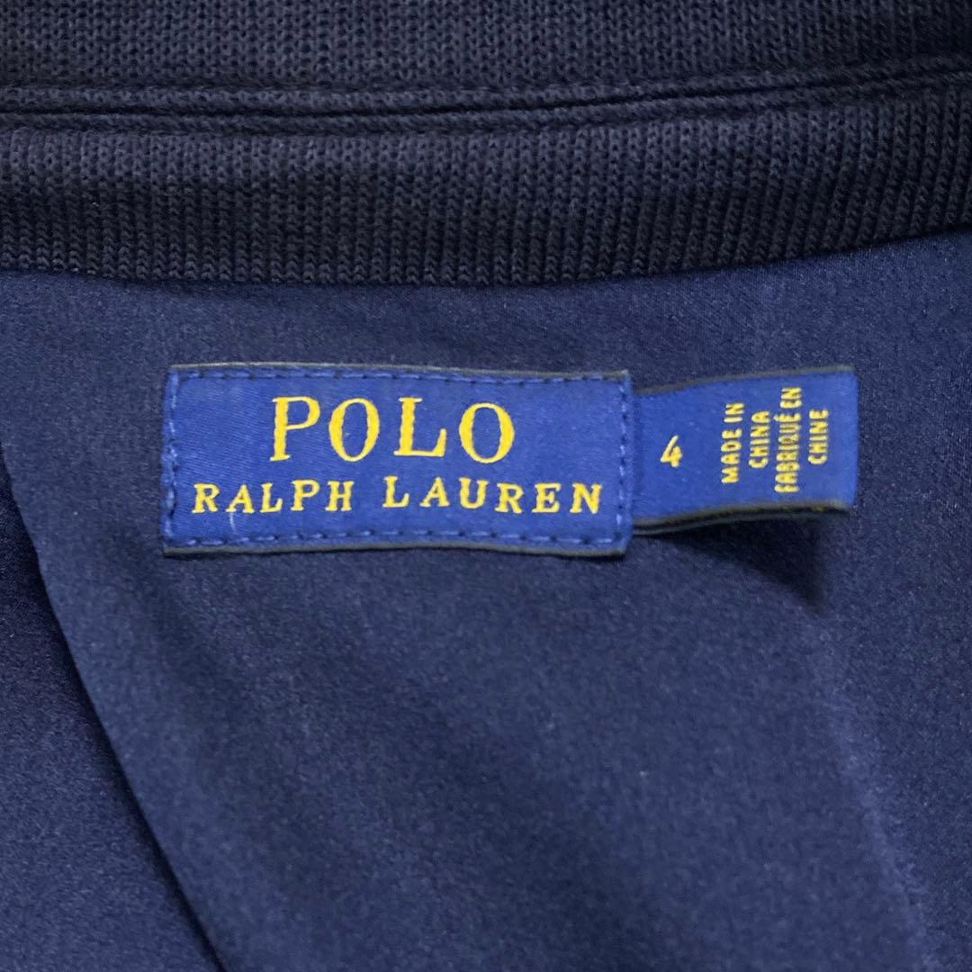 良品　ポロラルフローレン　レディース　ニットコットンブレザー　４　Ｍ相当　紺金