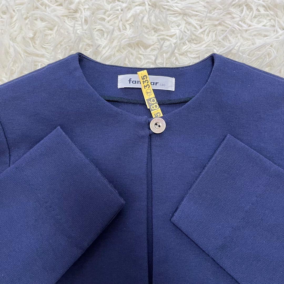 美品✨ファミリア　フォーマルアンサンブル130白襟ワンピース　ボレロ卒園式入学式