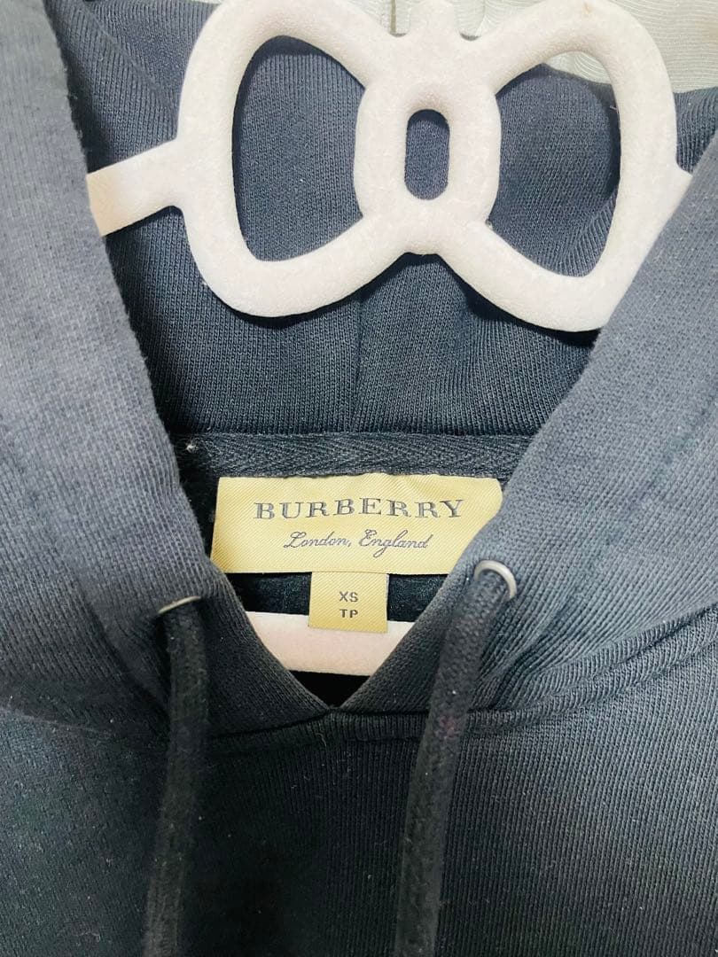 BURBERRY ダークグレー フード付きパーカー XS