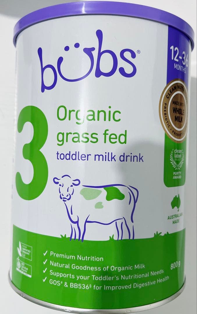 Bubs Organic grass fed ３、800g、12-36ヵ月、3缶