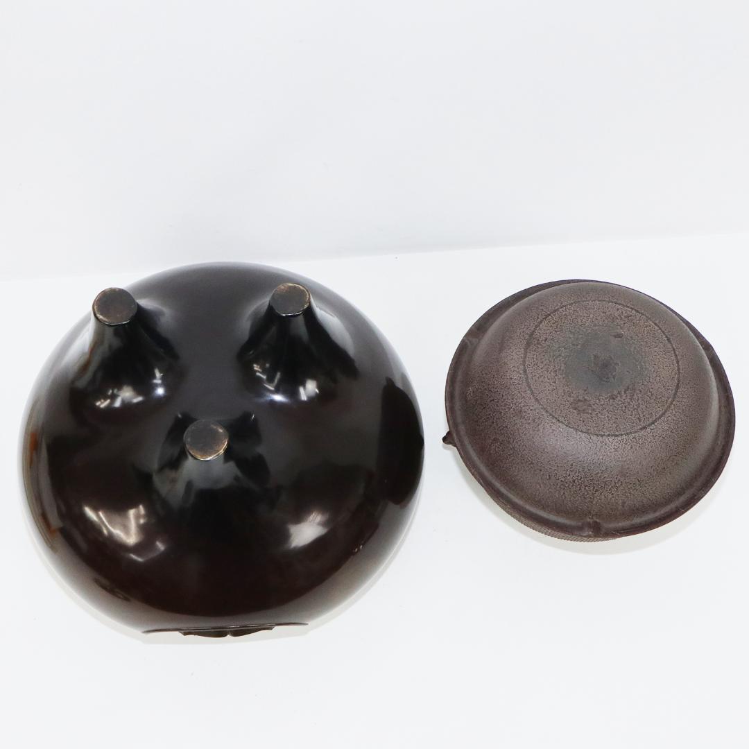 南鐐撮霰真形釜添　唐銅朝鮮風炉 高橋敬典 風炉師 金谷浄雲造