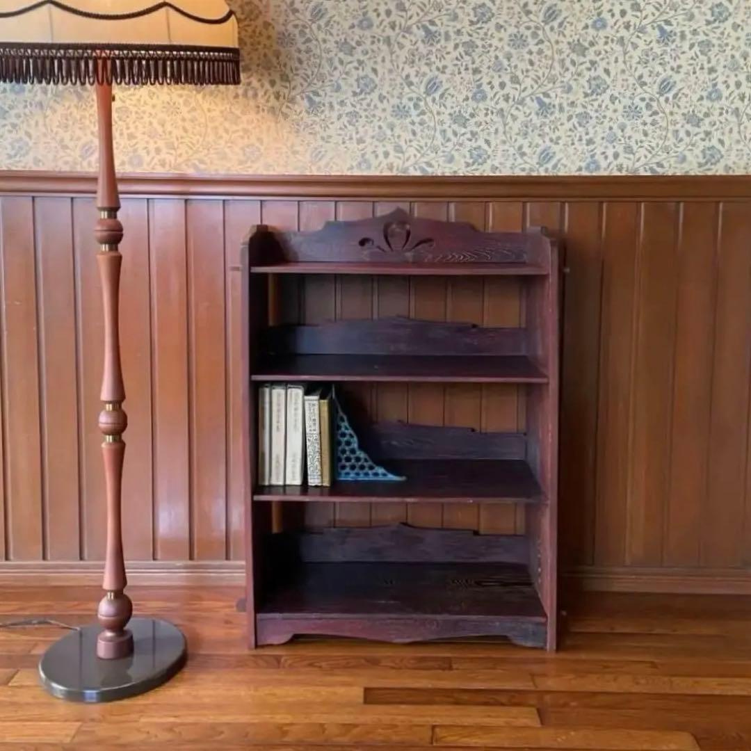 アンティーク　楔本棚　レトロ　オープンラック　楔棚