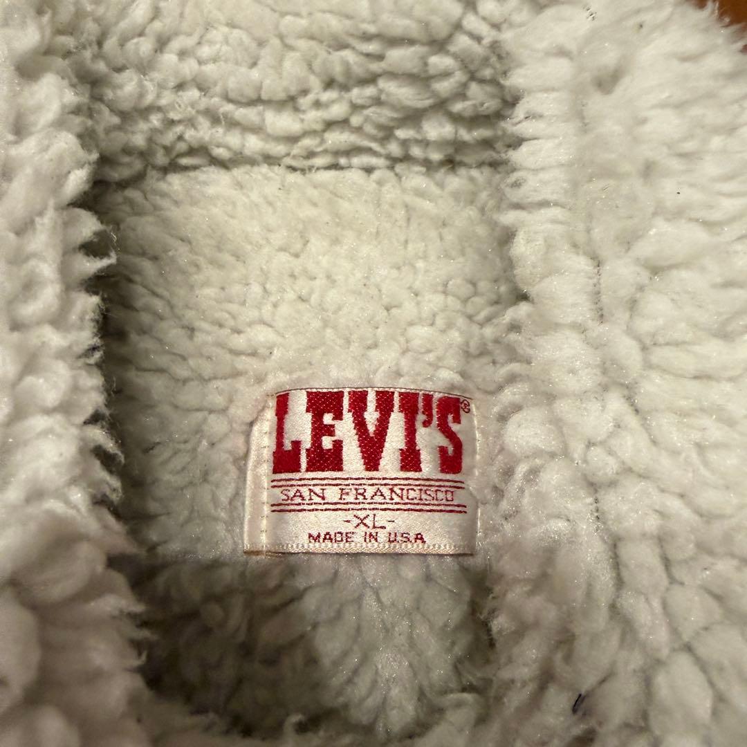 ブラック ◎ 90s リーバイス USA製 デニム ボアベスト 黒