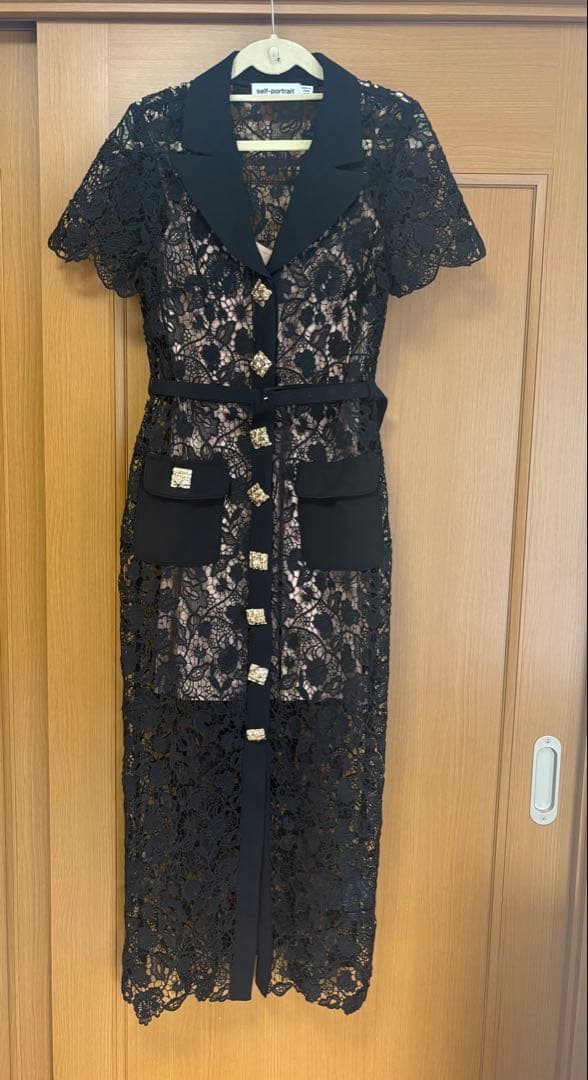 self-portrait 黒レースドレス　UK10
