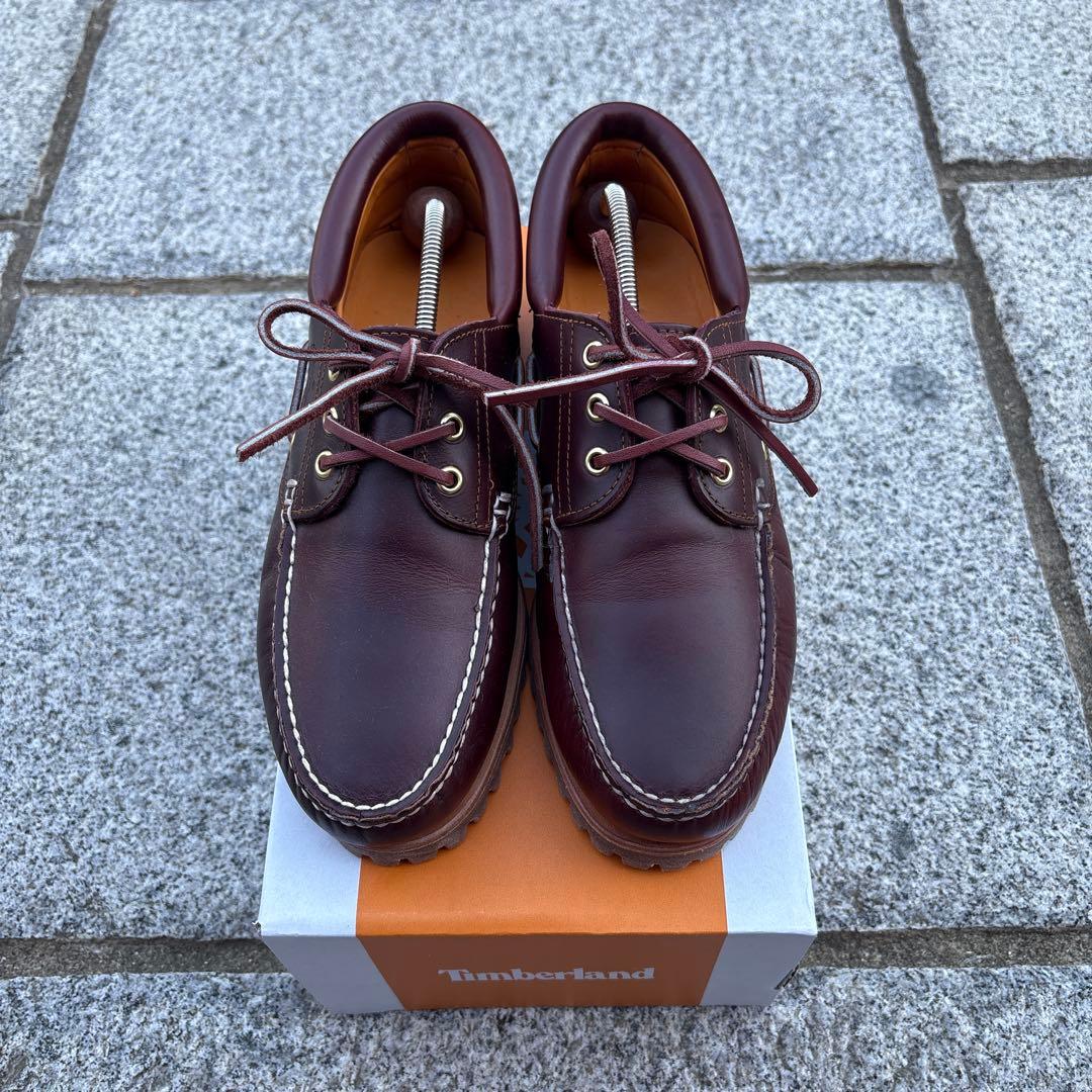 Timberland 3eye バーガンディ　26.5cm 美品　モカシン