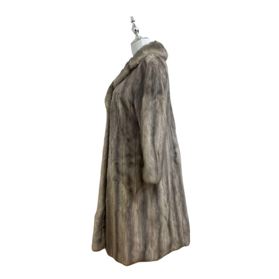 リアルファーコート サイズ6 ベージュ系グレージュ（ベージュ寄りのグレー）