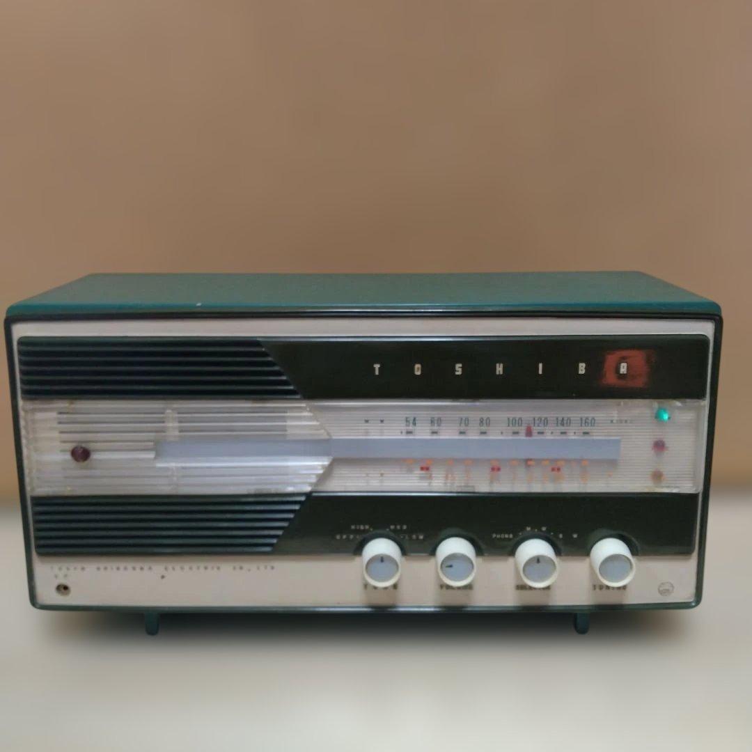 昭和レトロマツダラジオうぐいすQS TOSHIBA5UD-241型真空管ラジオ