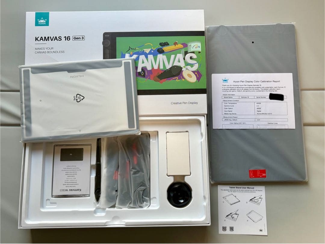 液晶ペンタブレット Huion Kamvas 16 (Gen3) 開封済低使用