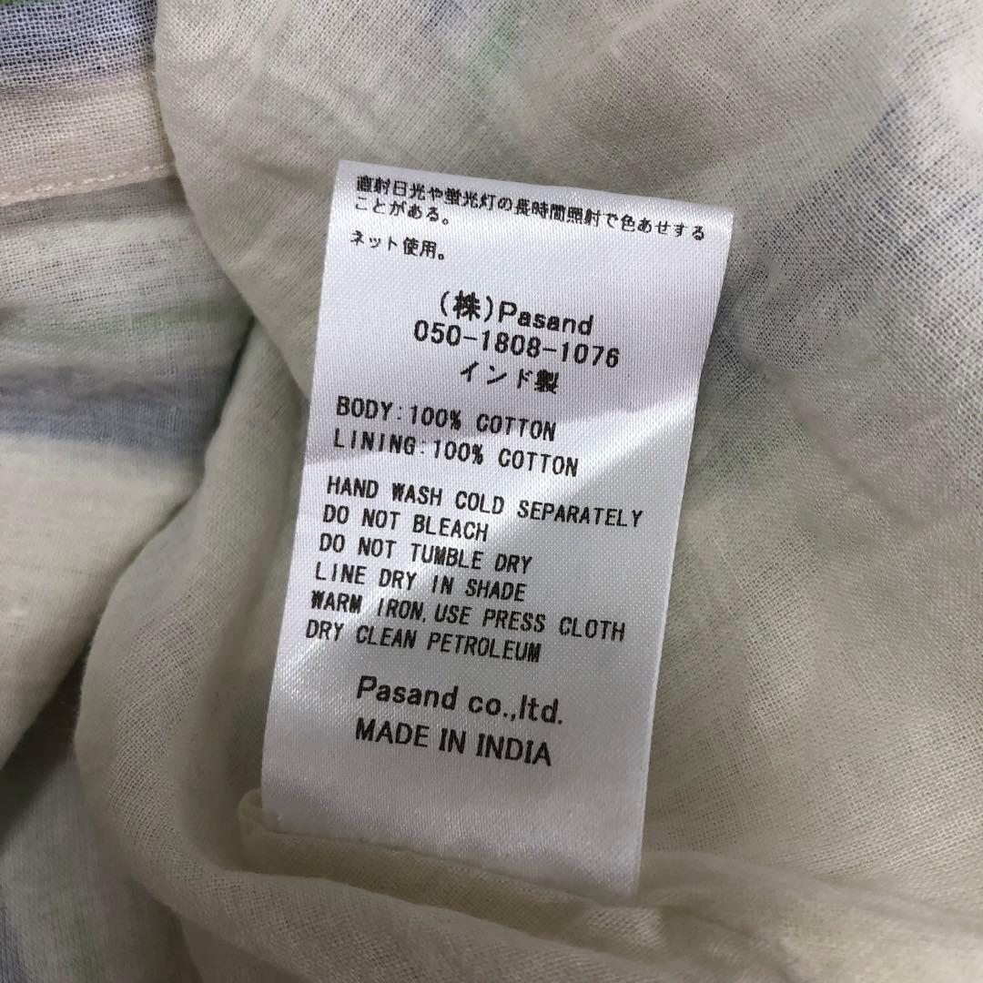 ヌキテパ コットンボイル ストライプ ウエストギャザードレス S ベージュ