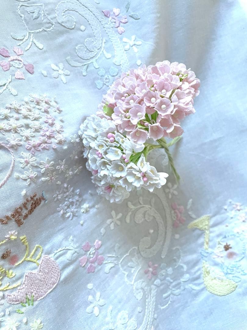 ♡C13(*^-^)♡さま確認用です。 大判クロス＆手刺繍お花2束×2·͜· ♡