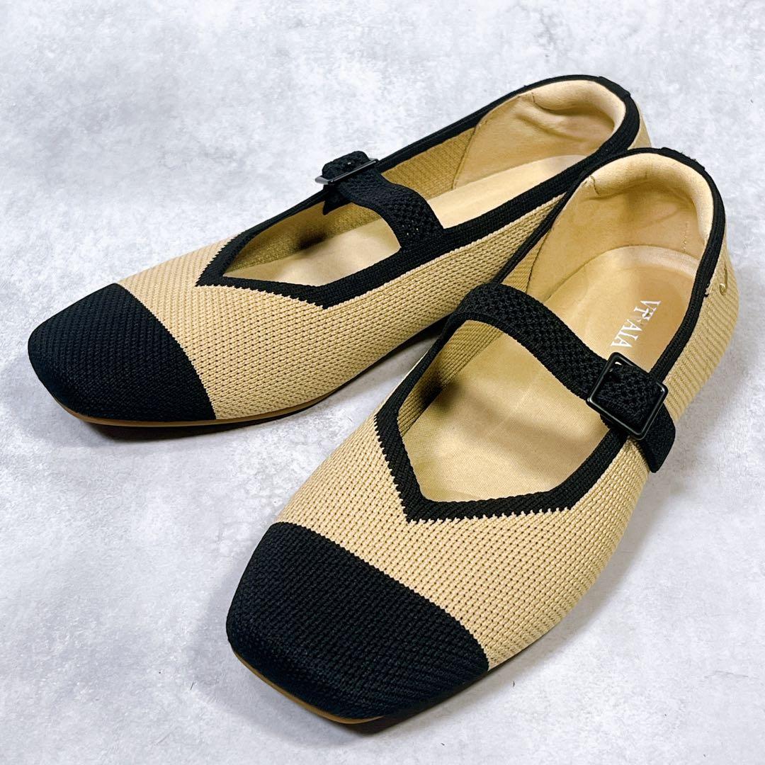 ☆美品☆【ビバイア】メリージェーン (36.5) フラットシューズ スクエアトゥ