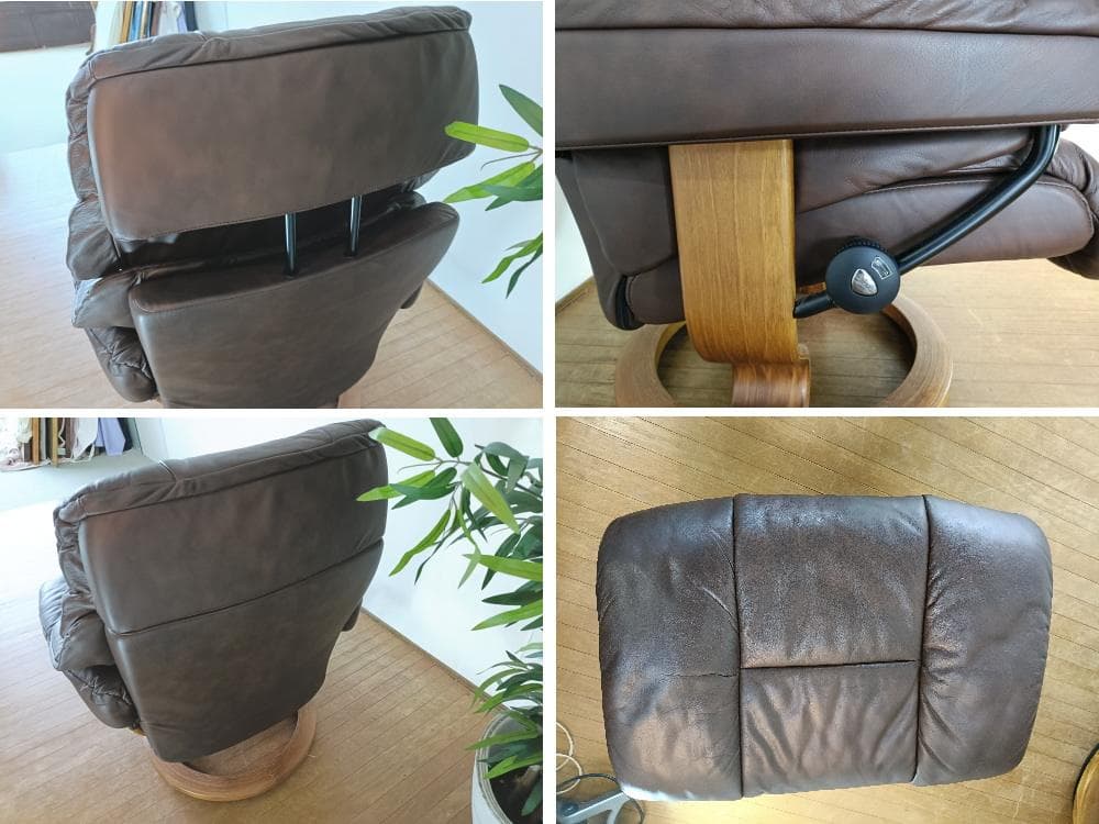 シンタロウ　エコーネス　レノ　クラシックM　ストレスレスチェア　本革　美品