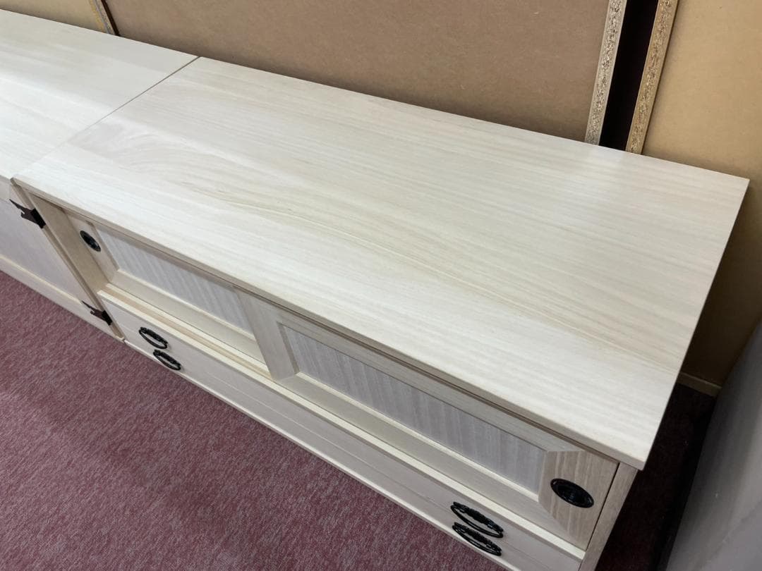 桐　衣裳箱　引戸　幅100　扉付　引出　2段　上置　桐タンス　着物　収納　タンス