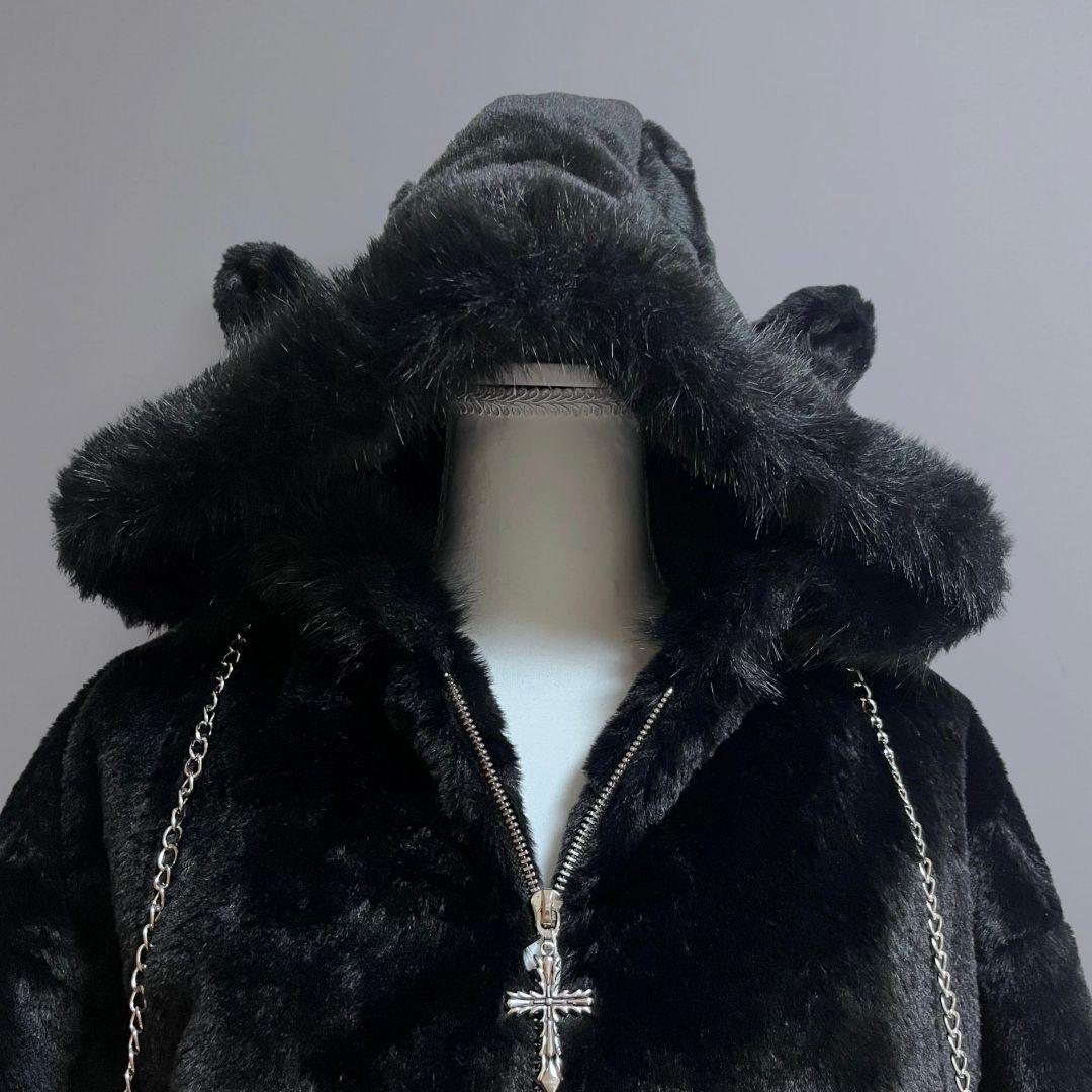 地雷系 猫耳ブルゾンパーカー ファーパーカー　フリース サブカル 量産型 韓国