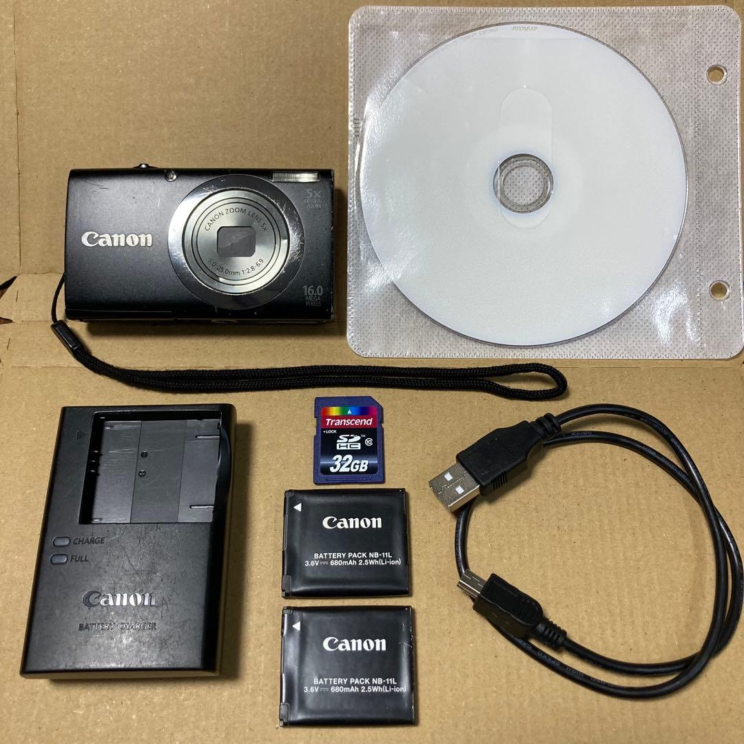 Canon PowerShot A2300 デジカメ　コンデジ　黒　セット