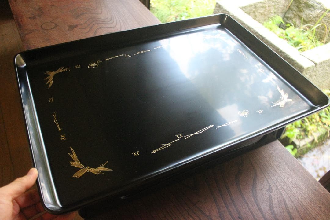 デッドストック！！極上松竹梅鶴亀沈金の映える輪島塗屠蘇器重箱揃い（検重箱お重