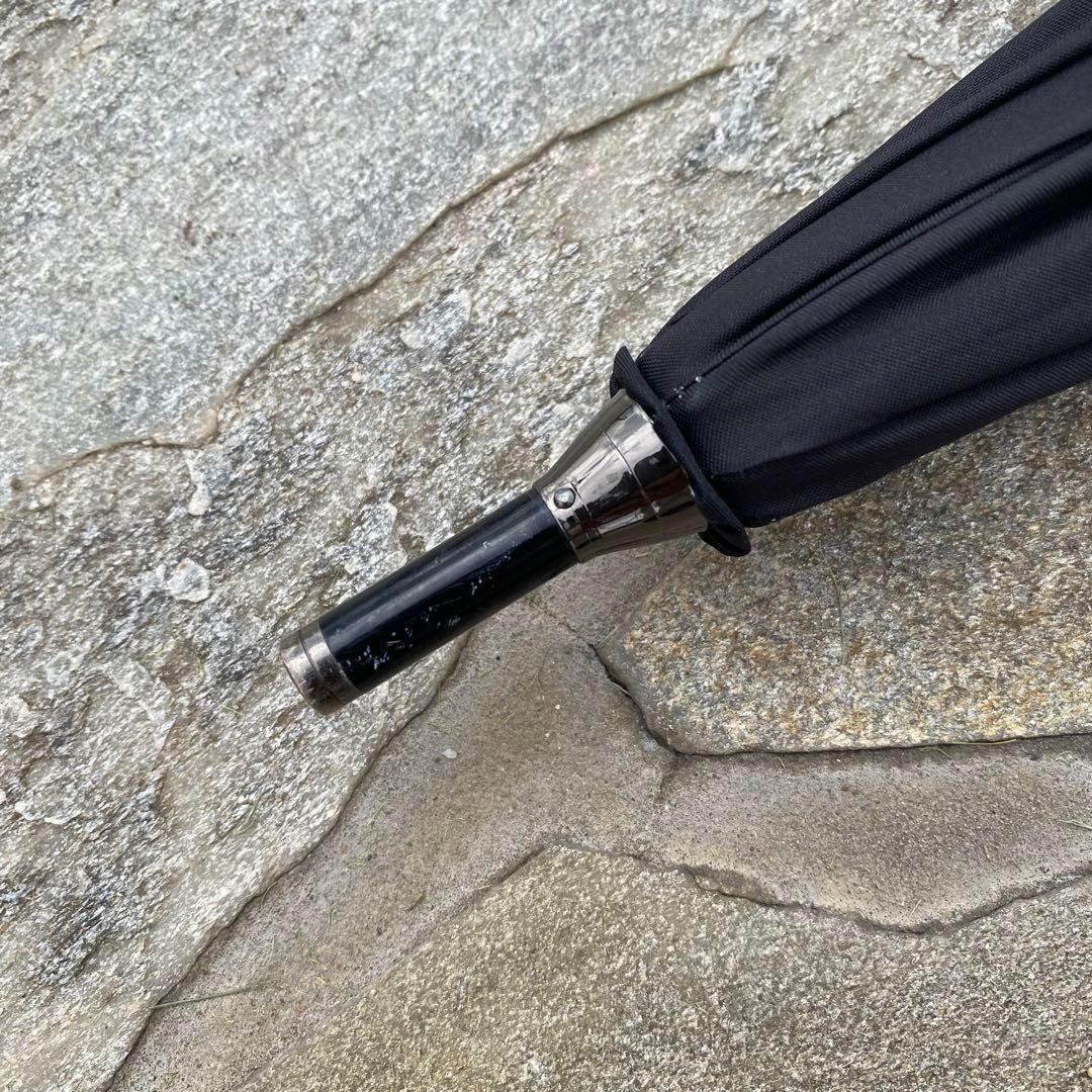 芦屋ロサブラン♡遮光日傘　長傘　黒　白バンブー　持ち手竹　紫外線対策