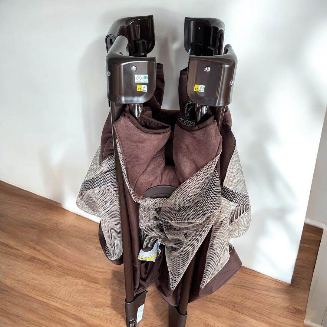 【最上位・美品】Aprica ココネルエアープラスAB ブラウン ベビーベッド