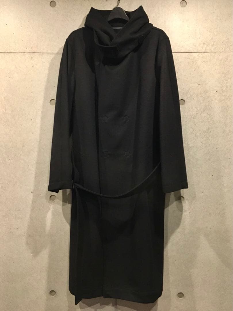Yohji Yamamoto POUR HOMME 黒フード付コート