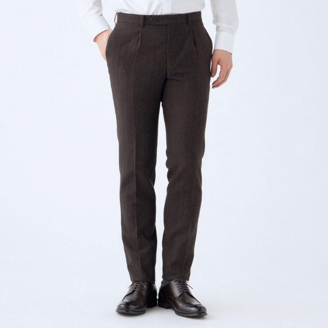 ブラウンスーツ　秋冬　ストライプ