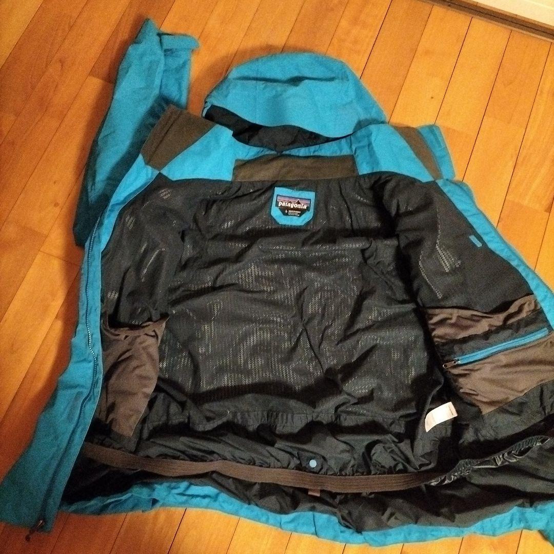 patagonia フード付きスキーウェア　ターコイズブルー　サイズL