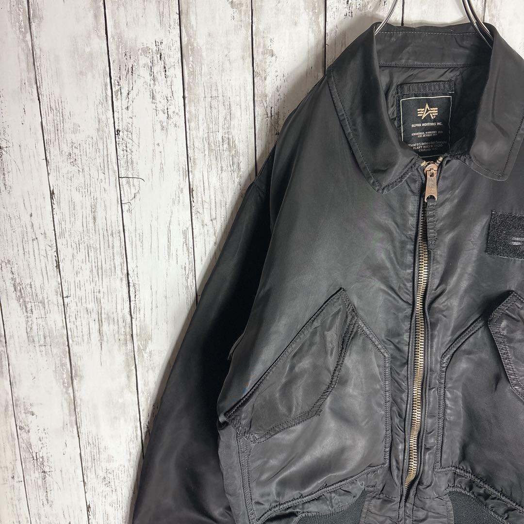 【ALPHA】アルファ CWU ミリタリーフライトジャケット M ブラック▲□