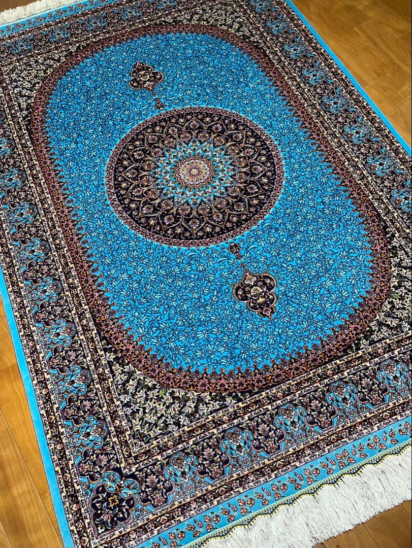 最高級۰ペルシャ絨毯・シルク｜クム仕上げ｜102×149cm｜約225万ノット｜