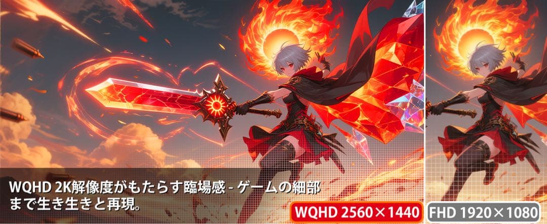 27インチ 180Hz 1ms ゲーミングモニターWQHD FreeSync搭載