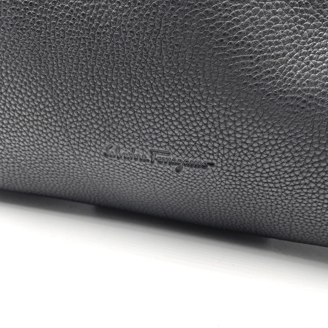 極美品● フェラガモ トートバッグ ハンドバッグ ステッチ ブラック レザー