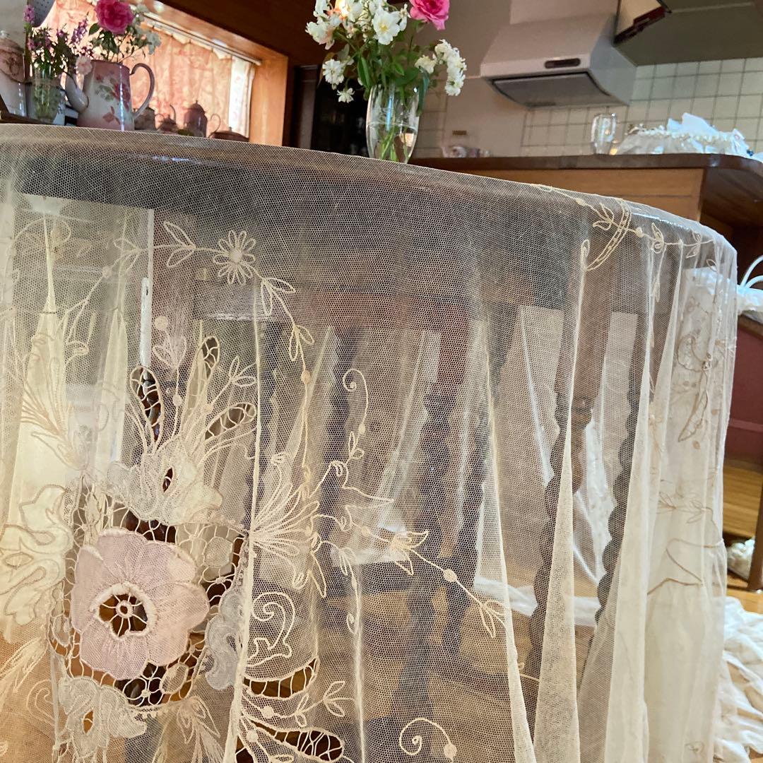 ご希望金額コメントアンティークフランスレースベットカバーシングルサイズ