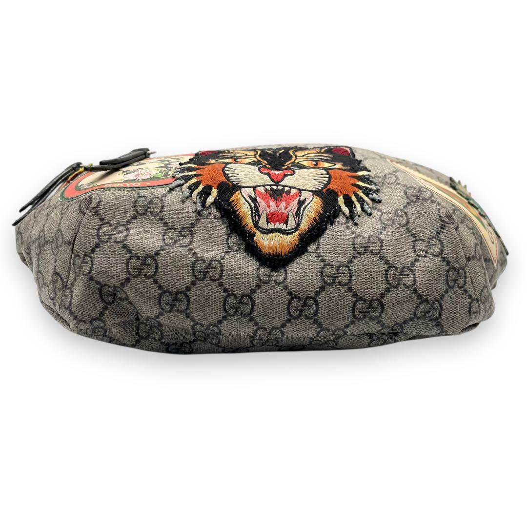 美品■グッチ　アングリーキャット　GGキャンバス　PVC　ボディバッグ