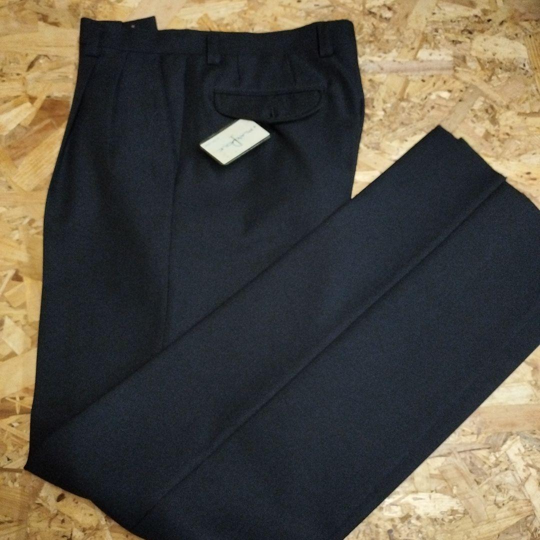 00s.メンズスラックス.未使用品.日本製.黒 ツータック.