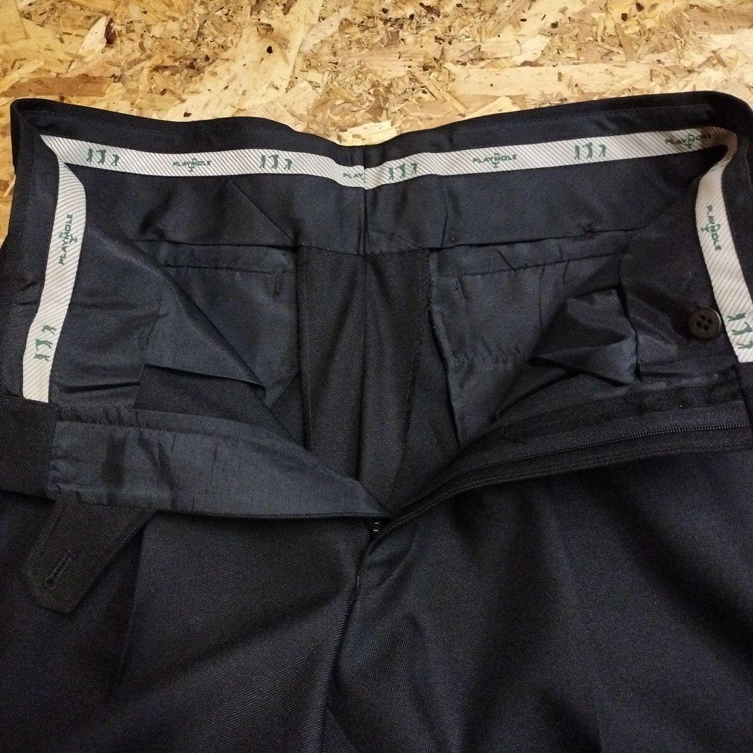 00s.メンズスラックス.未使用品.日本製.黒 ツータック.