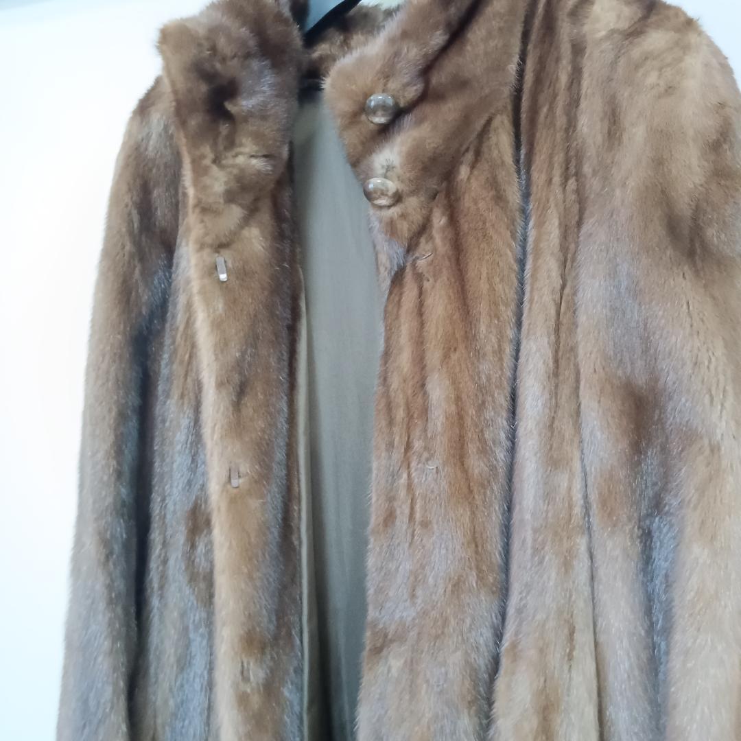 SAGA MINK ロングコート 毛皮 ブラウン リアルファー スタンドカラー