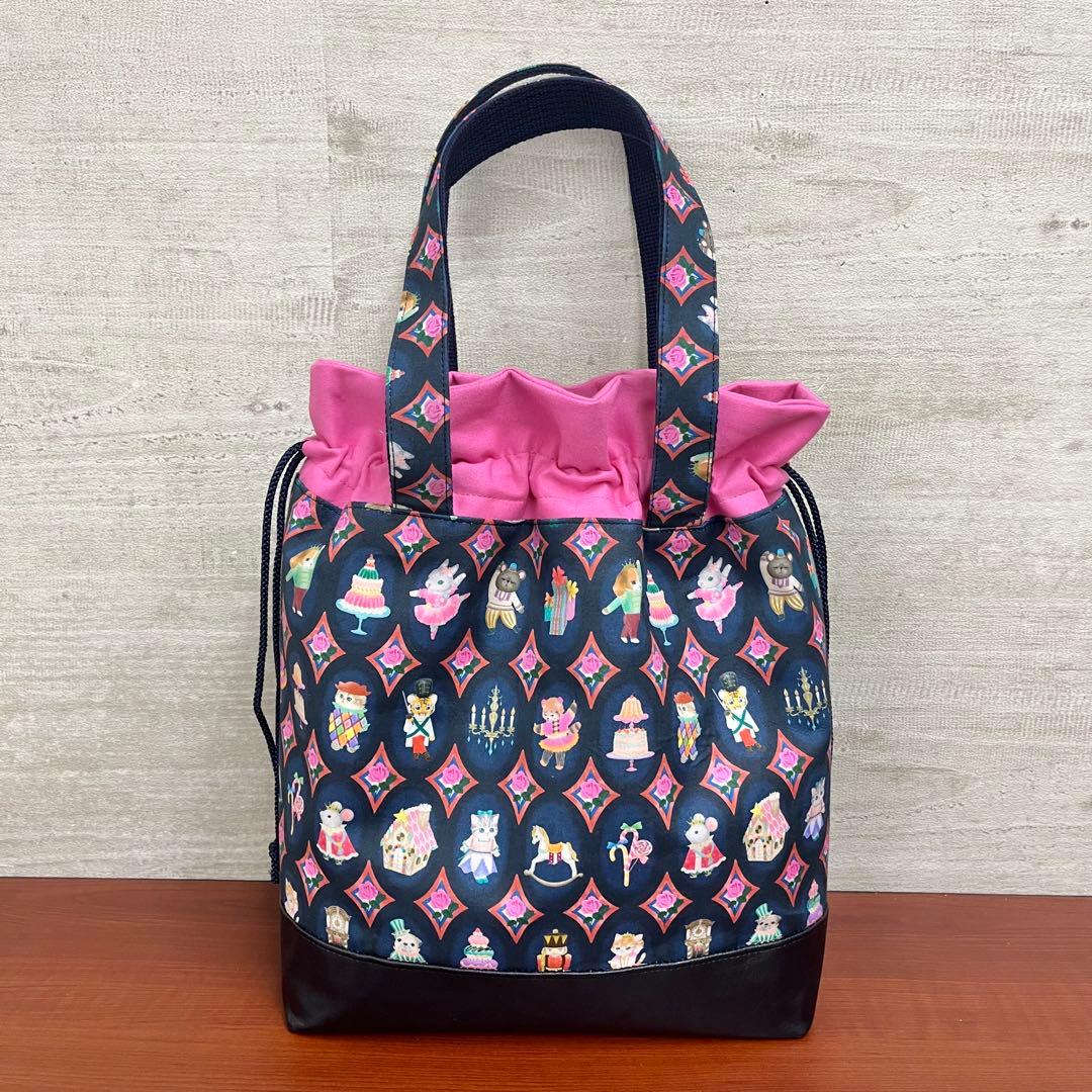 yukiemonハンドメイド　新作セミオーダー　ビッグトート＆巾着バック②