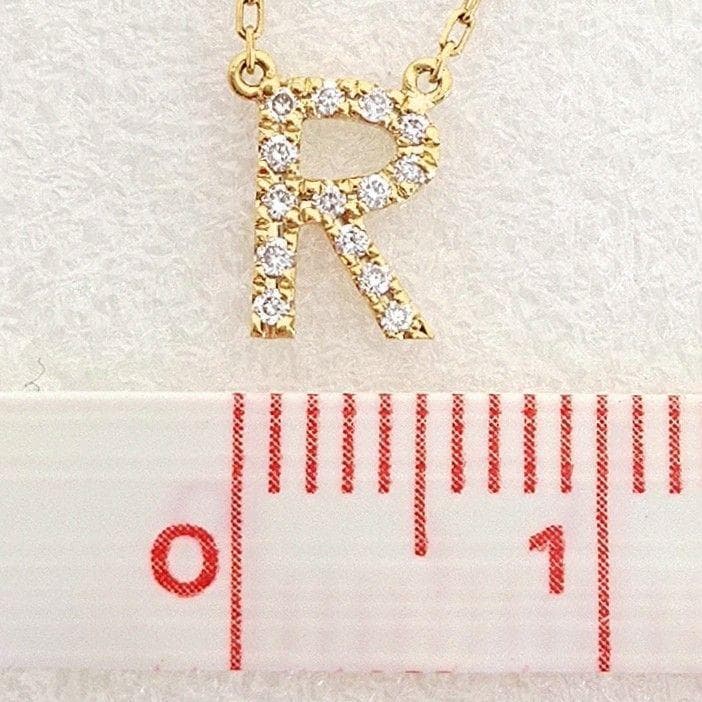 AHKAH 18K ダイヤモンドネックレス イニシャルR