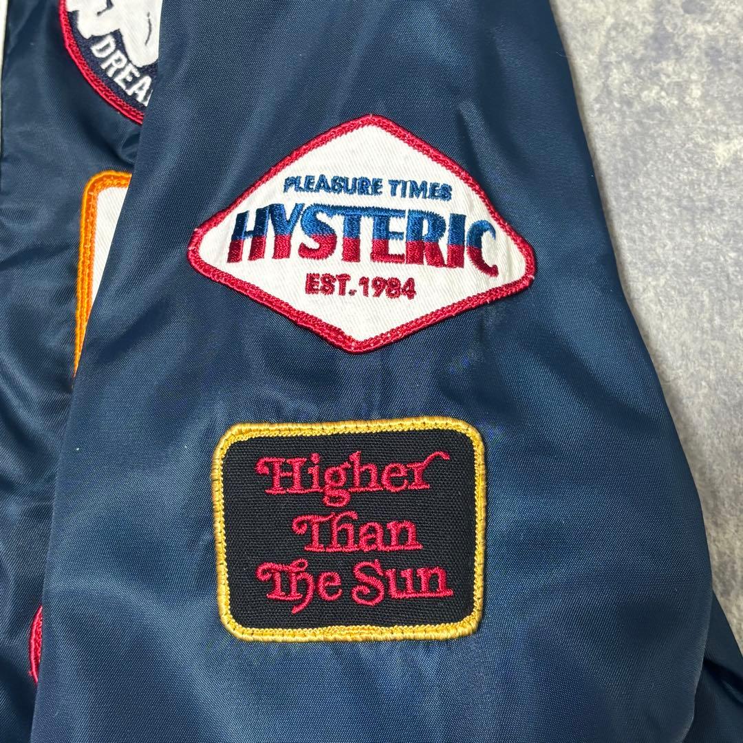 ヒステリックグラマー ワッペン ブルゾン 裏地パンダ 総柄 ヒスガール ネイビー