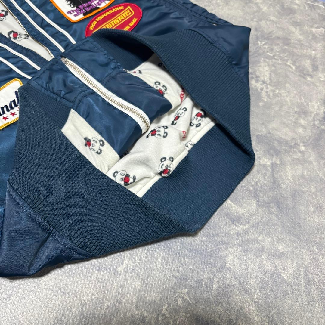 ヒステリックグラマー ワッペン ブルゾン 裏地パンダ 総柄 ヒスガール ネイビー