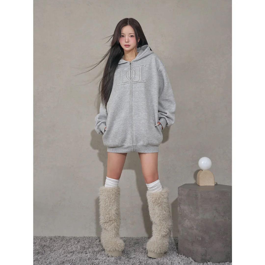 新品タグ付き ダーリッチ アップリケDDロゴパーカー ブラック フリー