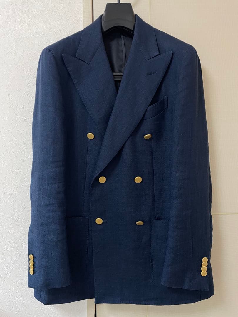 値引き可　SHIPS Valditaro ネイビーダブルブレストジャケット 46