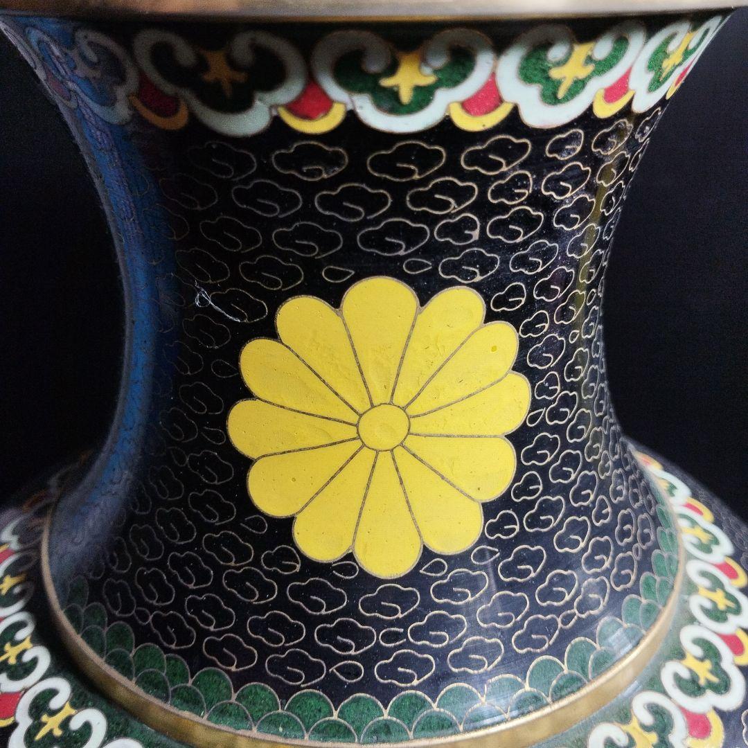 中国古玩 唐物 古七宝 七宝焼 花瓶 時代物