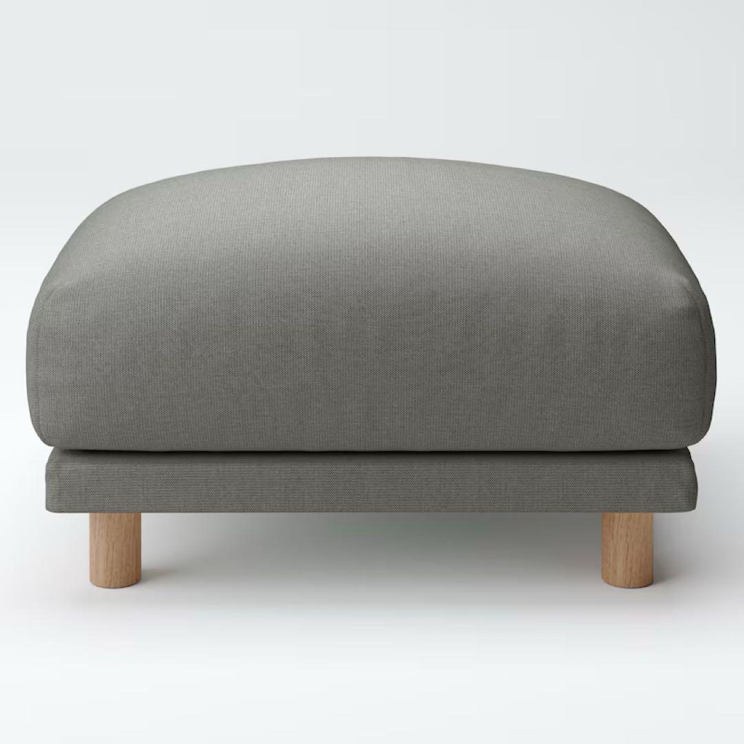 オットマン・フェザー・ポケットコイル幅８０×奥行６３×高さ３４ｃｍ　チャコール