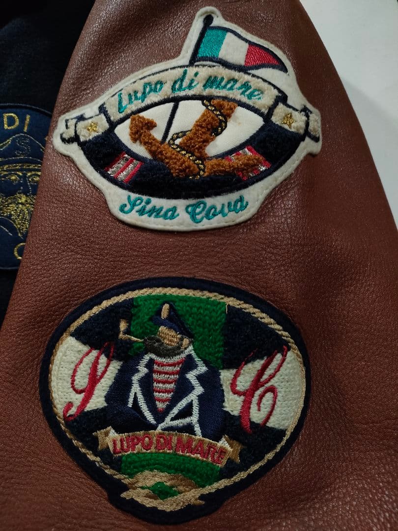 SINACOVA シナコバ ス タジャン 袖レザー ワッペンジャンパー 日本製