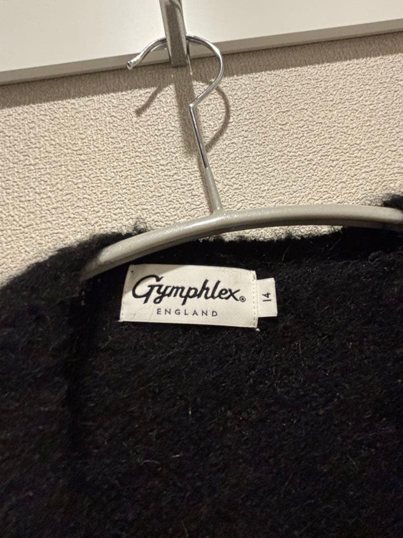 Gymphlex シャギーニット ショートカーディガン　ブラック